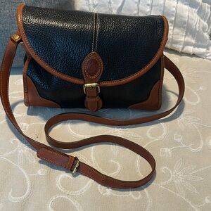 Elegant Black and Brown Leather Bag